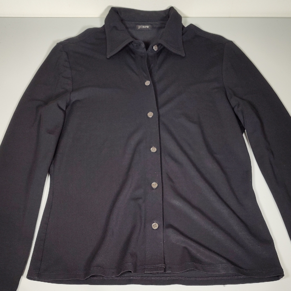 J. Crew black stretch button up collared shirt M